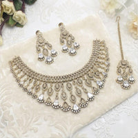 Akruti Collection Graceful American Diamond Necklace Set