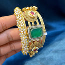 Akruti Collection Designer 2 Tone Pota Stone And Pearl Openable Kada