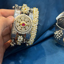 Akruti Collection Designer 2 Tone Pota Stone And Pearl Openable Kada
