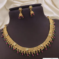 Akruti Collection Designer Pota Stone And Pearl Necklace Set