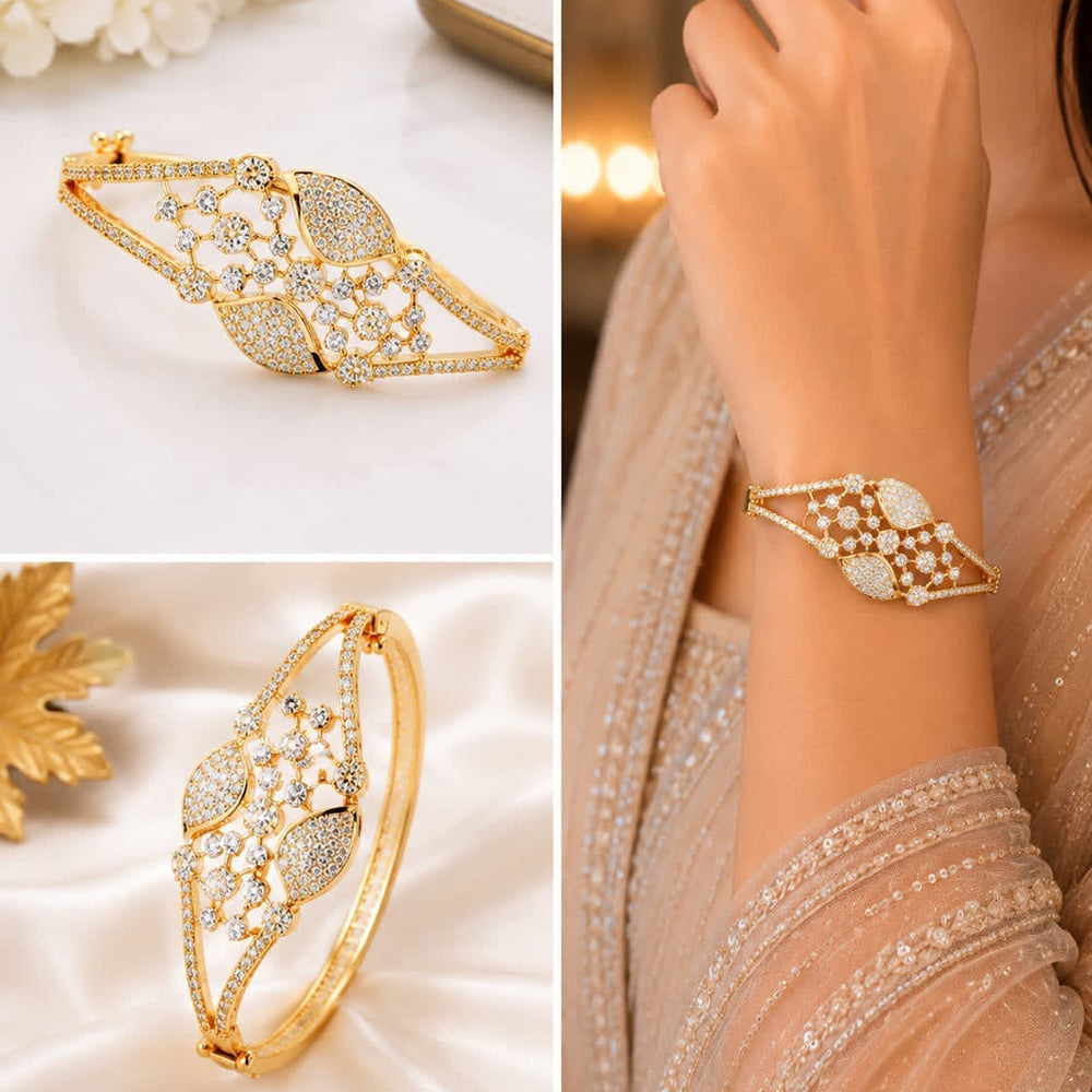 Akruti Collection Elegant Austrian Stone Openable Bracelet