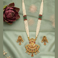 Akruti Collection Designer Pota Stone And Pearl Necklace Set