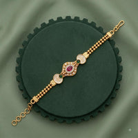 Akruti Collection Royal Pota Stone And Pearl Adjustable Bracelet