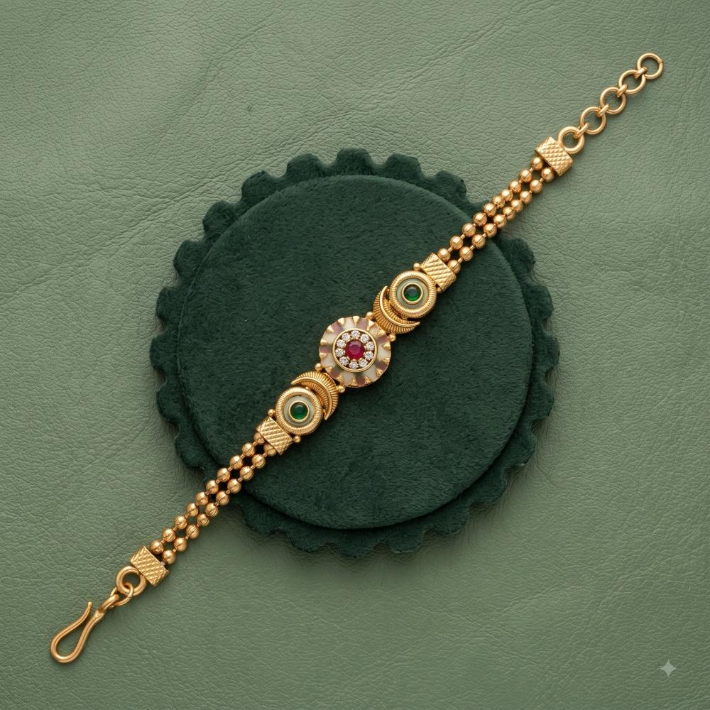 Akruti Collection Royal Pota Stone And Pearl Adjustable Bracelet