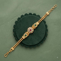 Akruti Collection Royal Pota Stone And Pearl Adjustable Bracelet