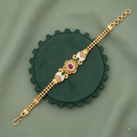 Akruti Collection Royal Pota Stone And Pearl Adjustable Bracelet