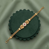 Akruti Collection Royal Pota Stone And Pearl Adjustable Bracelet