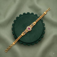 Akruti Collection Royal Pota Stone And Pearl Adjustable Bracelet