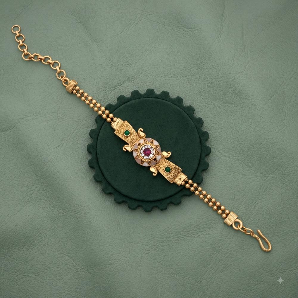 Akruti Collection Royal Pota Stone And Pearl Adjustable Bracelet