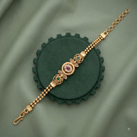 Akruti Collection Royal Pota Stone And Pearl Adjustable Bracelet