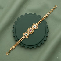 Akruti Collection Royal Pota Stone And Pearl Adjustable Bracelet