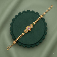 Akruti Collection Royal Pota Stone And Pearl Adjustable Bracelet