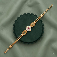 Akruti Collection Royal Pota Stone And Pearl Adjustable Bracelet