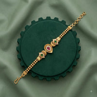 Akruti Collection Royal Pota Stone And Pearl Adjustable Bracelet