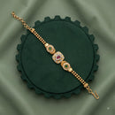 Akruti Collection Royal Pota Stone And Pearl Adjustable Bracelet