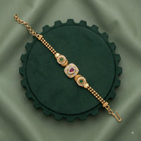 Akruti Collection Royal Pota Stone And Pearl Adjustable Bracelet