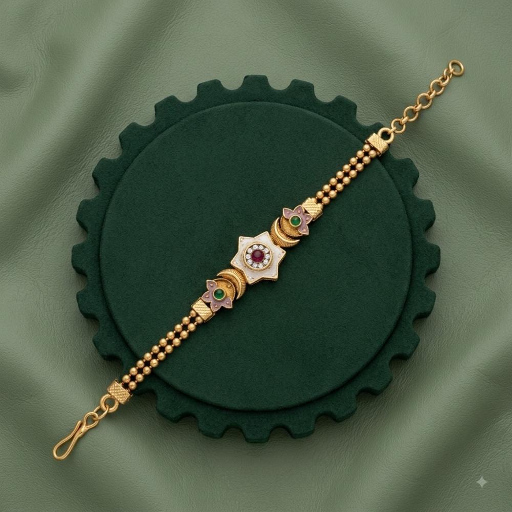 Akruti Collection Royal Pota Stone And Pearl Adjustable Bracelet