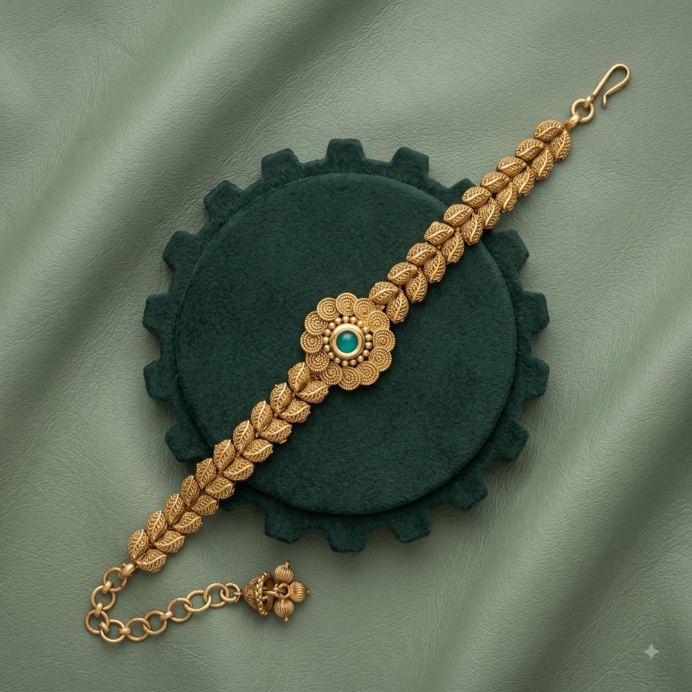Akruti Collection Royal Pota Stone And Pearl Adjustable Bracelet