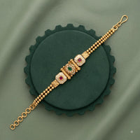 Akruti Collection Royal Pota Stone And Pearl Adjustable Bracelet