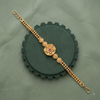 Akruti Collection Royal Pota Stone And Pearl Adjustable Bracelet