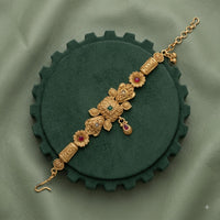 Akruti Collection Royal Pota Stone And Pearl Adjustable Bracelet
