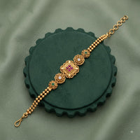 Akruti Collection Royal Pota Stone And Pearl Adjustable Bracelet