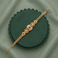 Akruti Collection Royal Pota Stone And Pearl Adjustable Bracelet