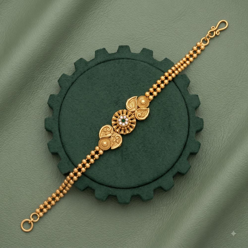 Akruti Collection Royal Pota Stone And Pearl Adjustable Bracelet