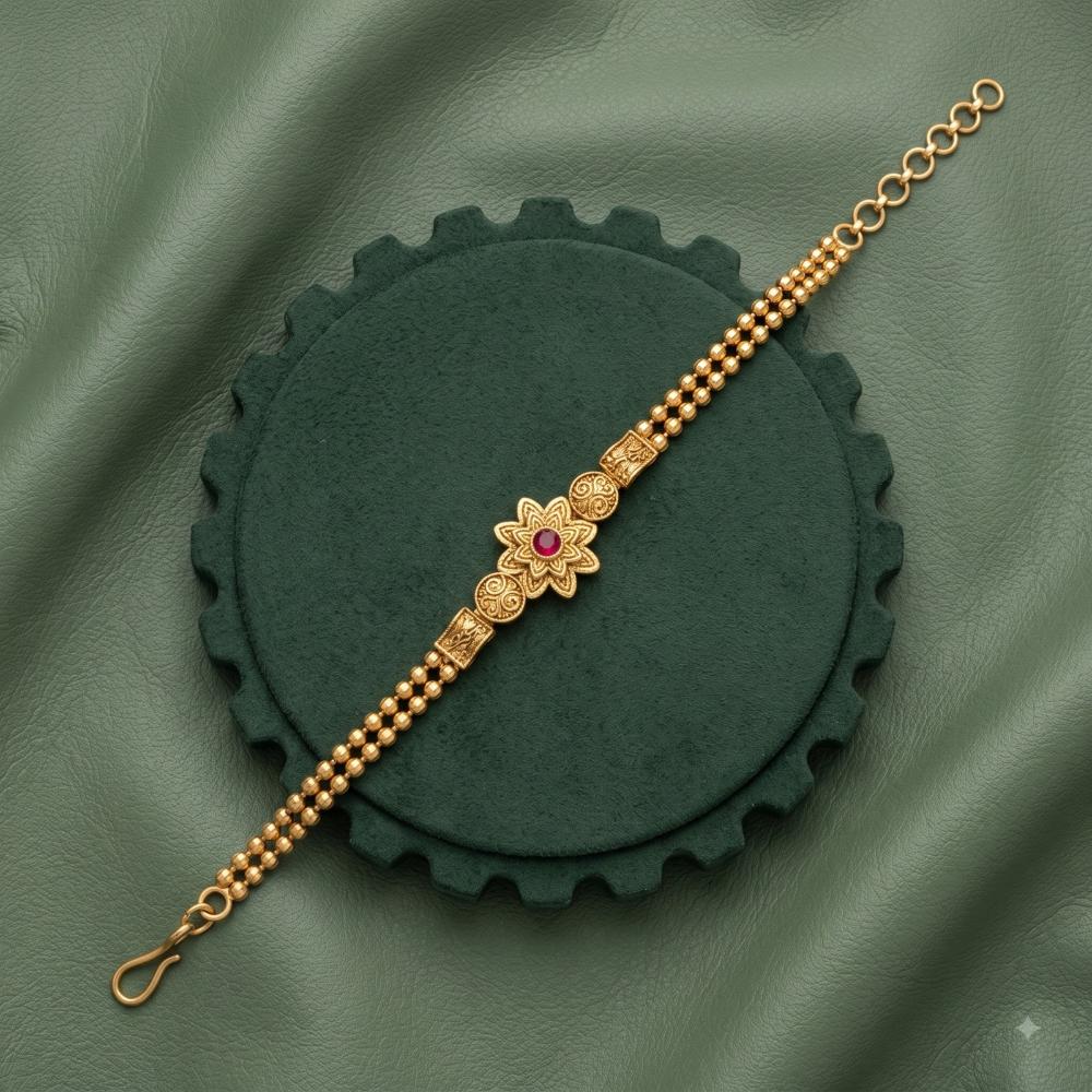 Akruti Collection Royal Pota Stone And Pearl Adjustable Bracelet