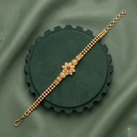 Akruti Collection Royal Pota Stone And Pearl Adjustable Bracelet