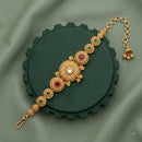 Akruti Collection Royal Pota Stone And Pearl Adjustable Bracelet