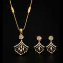 Akruti Collection Elegant Pota Stone Chain Pendant Set