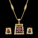 Akruti Collection Elegant Pota Stone Chain Pendant Set
