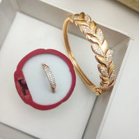 Akruti Collection Royal Austrian Stone Bracelet Ring Combo Set 