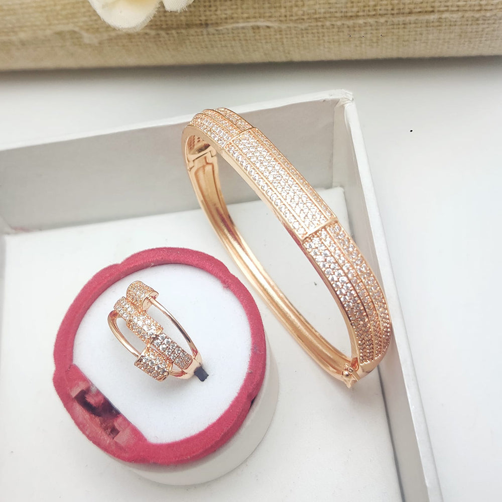 Akruti Collection Royal Austrian Stone Bracelet Ring Combo Set 