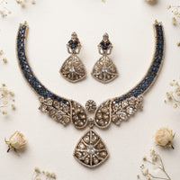 Akruti Collection Radiant Glow Modern American Daimonds Necklace Set