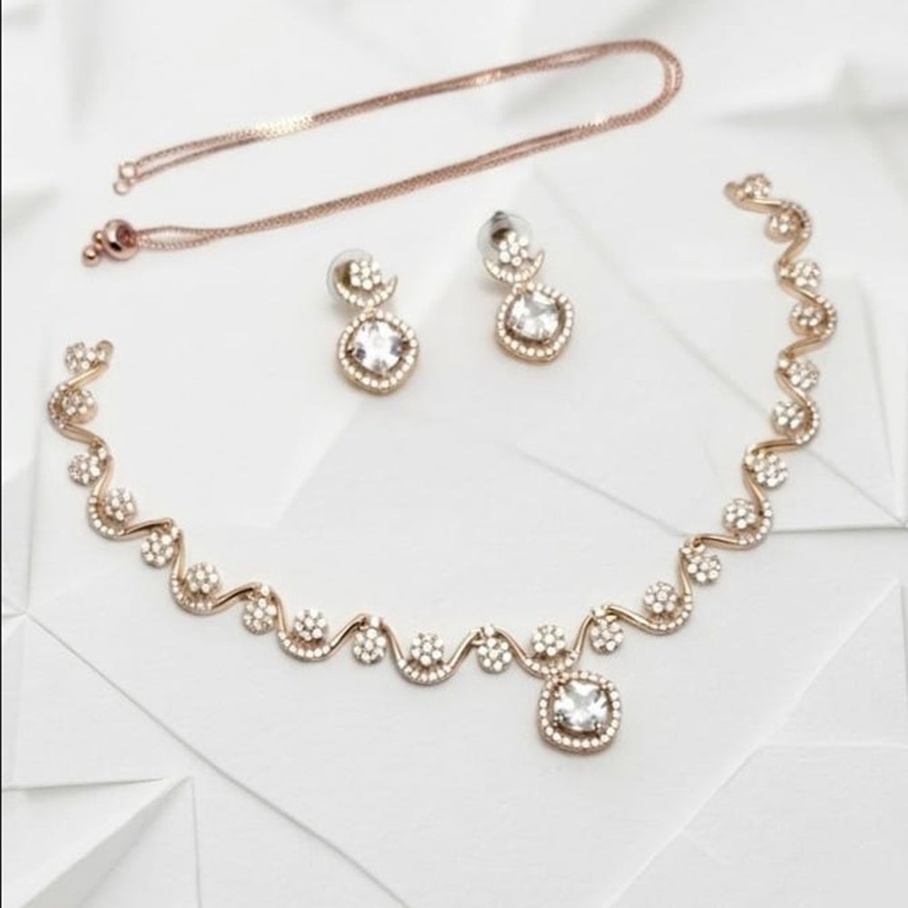Akruti Collection Antique Finish Austrian Stone Necklace Set