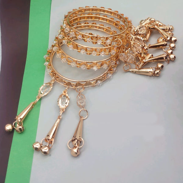 Star Bangles Rose Gold Plated Crystal Beads Bangles Set