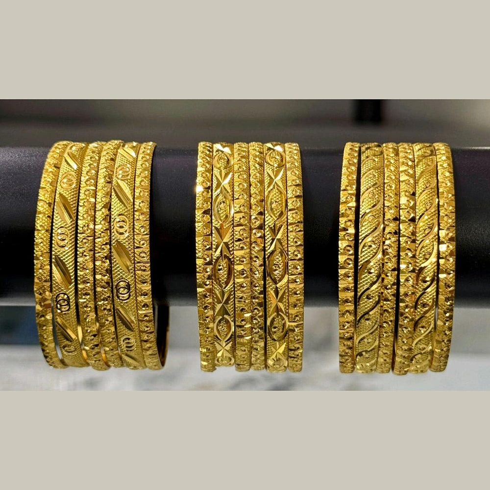 Star Bangles Designer Gold-Tone Bangles Set for Women (Assorted Desing)