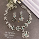 Shrijicreation Silver Plated AD Stone Necklace Set