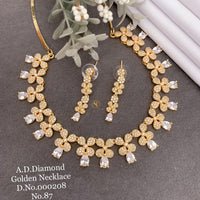 Shrijicreation Gold Plated AD Stone Necklace Set