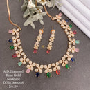 Shrijicreation Rose Gold Plated AD Stone Necklace Set