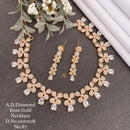 Shrijicreation Rose Gold Plated AD Stone Necklace Set