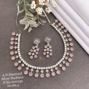 Shrijicreation Silver Plated AD Stone Necklace Set