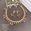 Shrijicreation Rose Gold Plated AD Stone Necklace Set