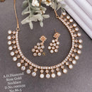 Shrijicreation Rose Gold Plated AD Stone Necklace Set