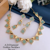Shrijicreation Gold Plated AD Stone Necklace Set