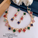 Shrijicreation Rose Gold Plated AD Stone Necklace Set