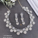 Shrijicreation Silver Plated AD Stone Necklace Set