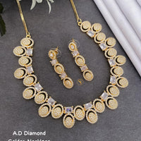 Shrijicreation Gold Plated AD Stone Necklace Set